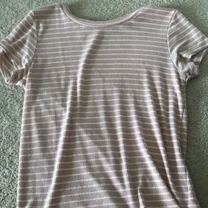 Pink and White Striped Tee